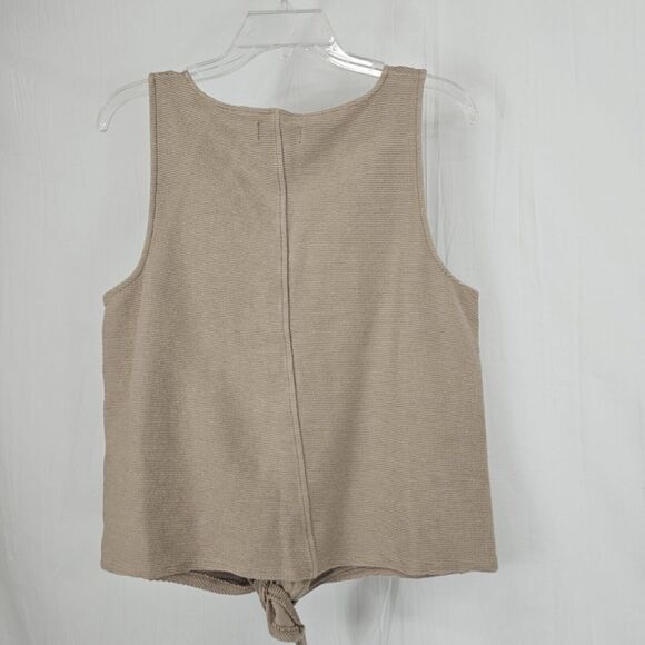 Madewell Texture & Thread Button Front Tie Tank Telluride Stone Size XL - Picture 6 of 7